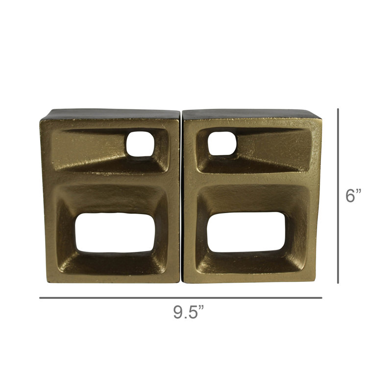 Teca Bookends Pair, Brass