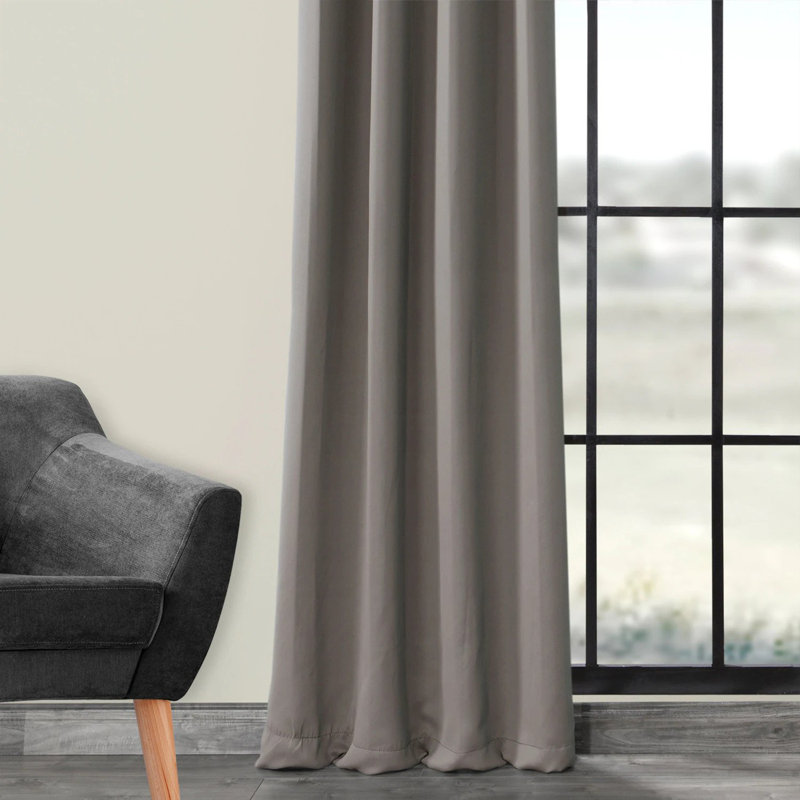 Room Darkening Grommet Single Curtain Panel, 50" W x 108" L, Neutral Gray