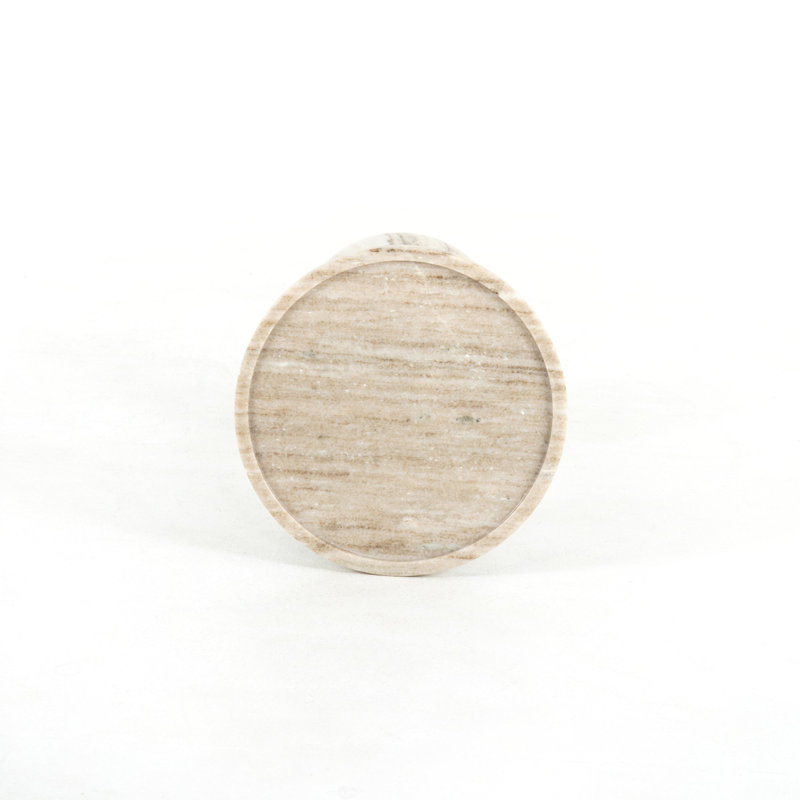 Viola Marble End Table, Antique White