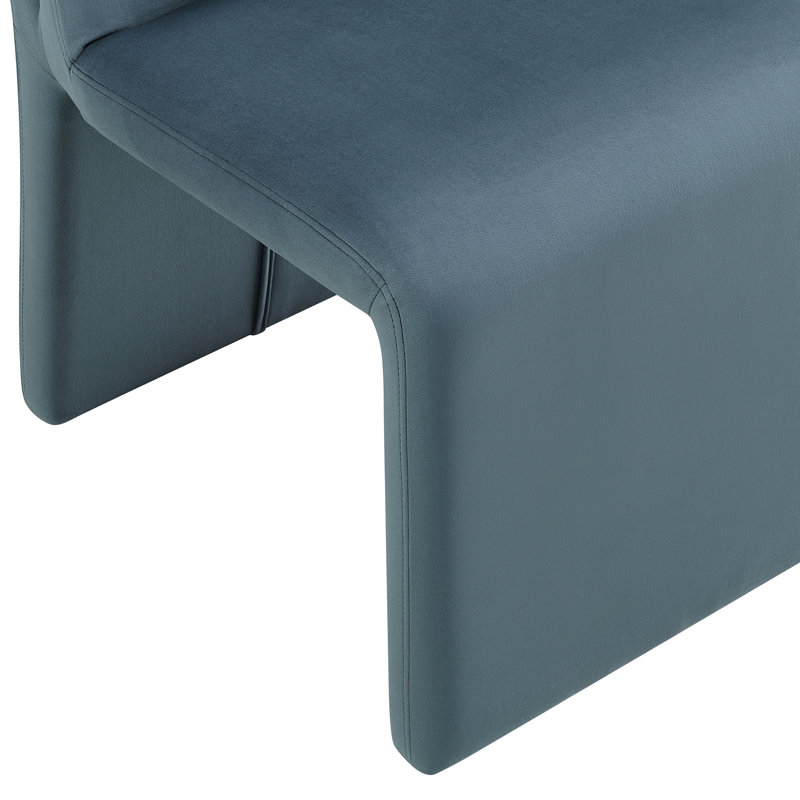 Emory Upholstered Performance Velvet Dining Side Chair, Cadet Blue