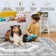 Machine Washable Rug Low Pile Rug Bohemian Tribal Bedroom Rug Stain Resistant Ultra-Thin Non-Slip Distressed Carpet for Living Room