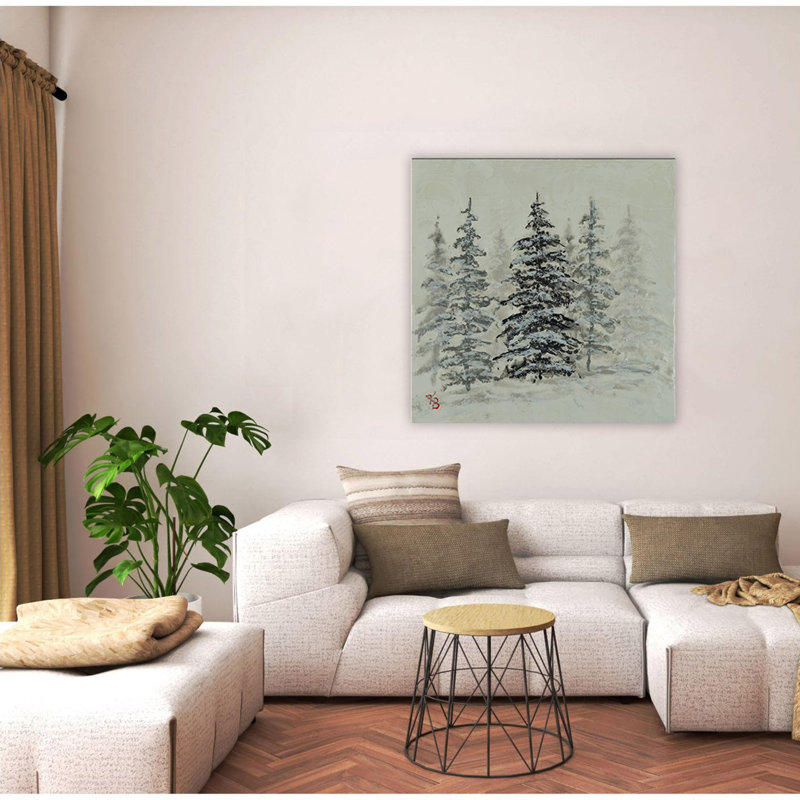 "Serene Grove", art mural sur toile, H 12 po x l 12 po, Cadre flottant noir