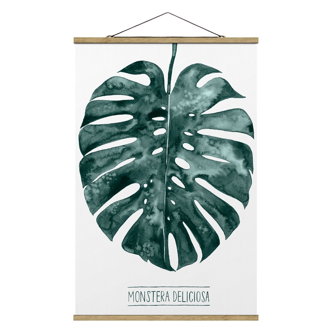 Stoffbild Emerald Green Monstera Deliciosa