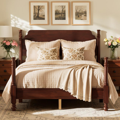Wood Platform Bed Four Poster Bed