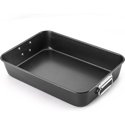 Nonstick Lasagna Pan 3 Inch Deep, 9x13 Baking Pan, Rectangular Sheet Cake Pan, Roasting Pan for Oven with Stainless Steel Handles, Dishwarsher Safe