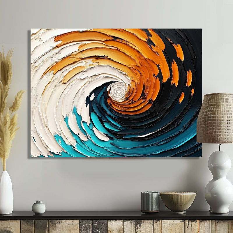 Abstrait Galactic Spiral Convergence III - Vagues, décoration murale en métal, impression moderne sur métal