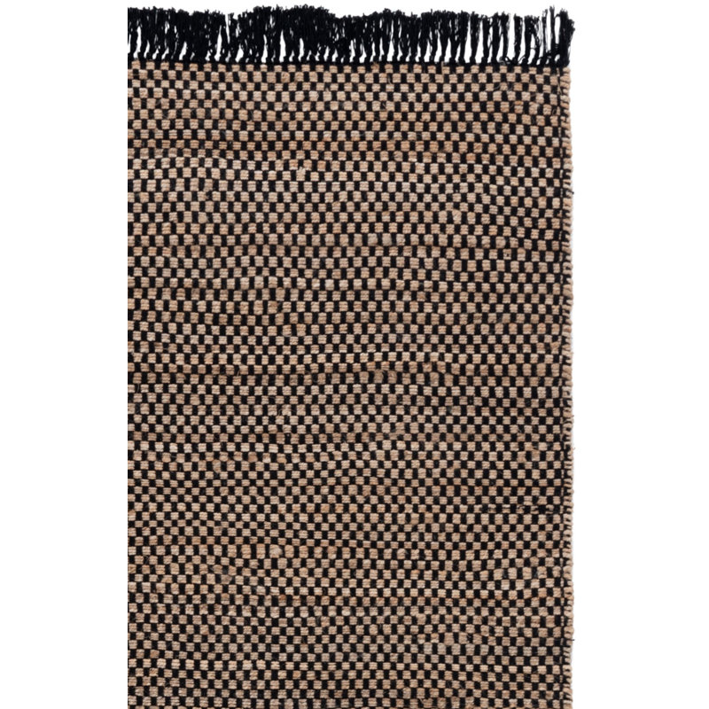 Tapis naturel / noir Horrighs 978, Tapis de couloir 2 pi 3 po x 8 pi