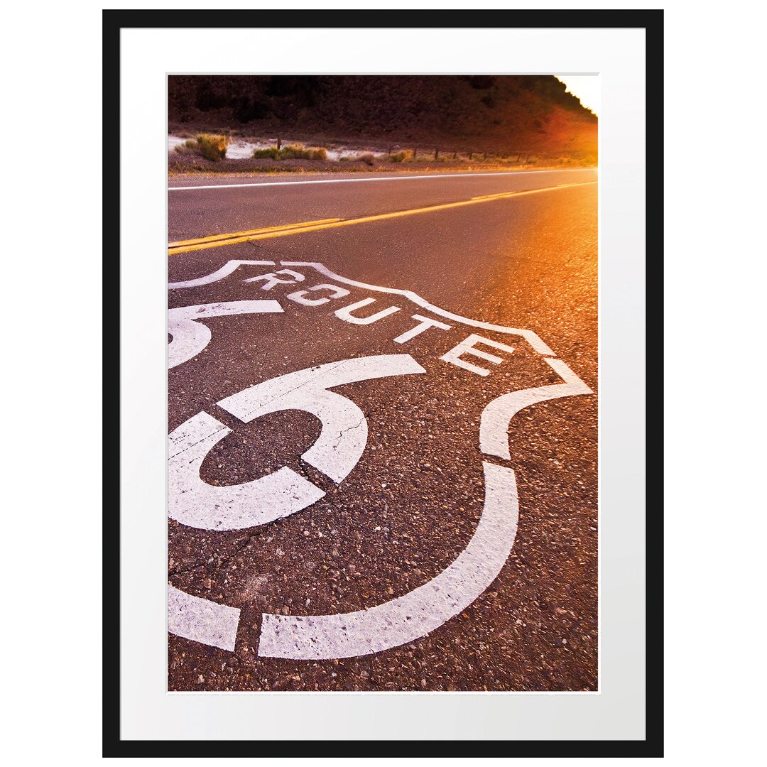 Gerahmtes Poster Autobahn-Route 66