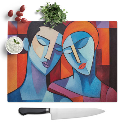 Lovers Constructivism  Glass Chopping Board