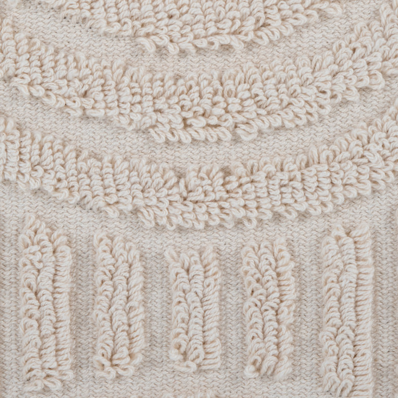 18" Storage Ottoman, Textured Cotton - Beige
