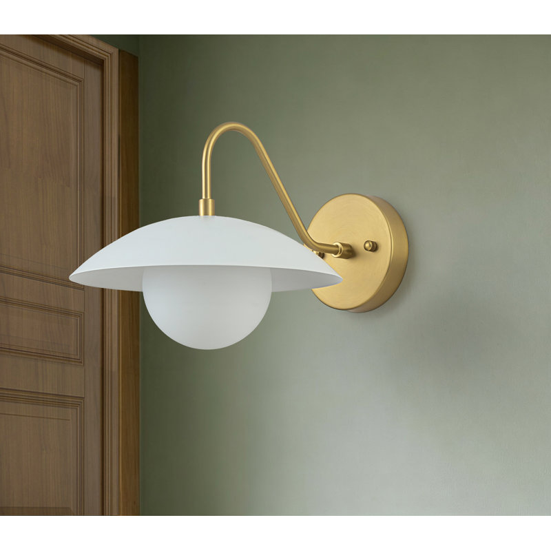 Dome Wall Sconce with Milk Glass Globe