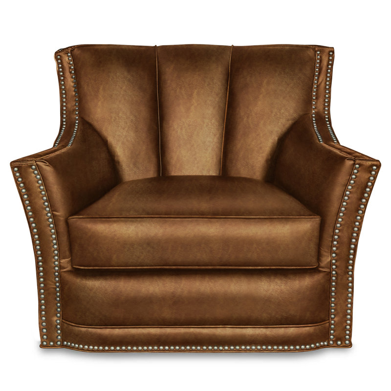 Sophia Leather Swivel Club Chair, Polo (Maestro Artisano), Yes, Espresso