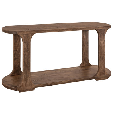 Console Eray, 1 tablette, bois de tonneau, 59 pouces