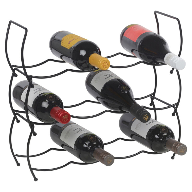 Loscalzo 12 Bottle Floor Wine Bottle Rack Black