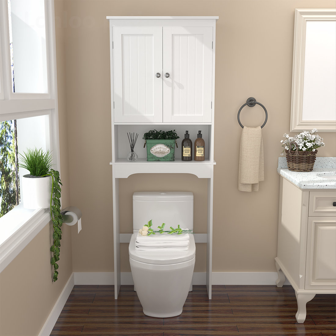 Winston Porter Efficient Bathroom Storage Solution with Over Toilet ...