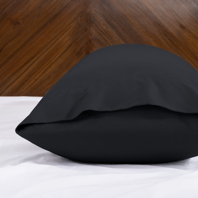 Fermeture de l'enveloppe du coussin en microfibre, Noir