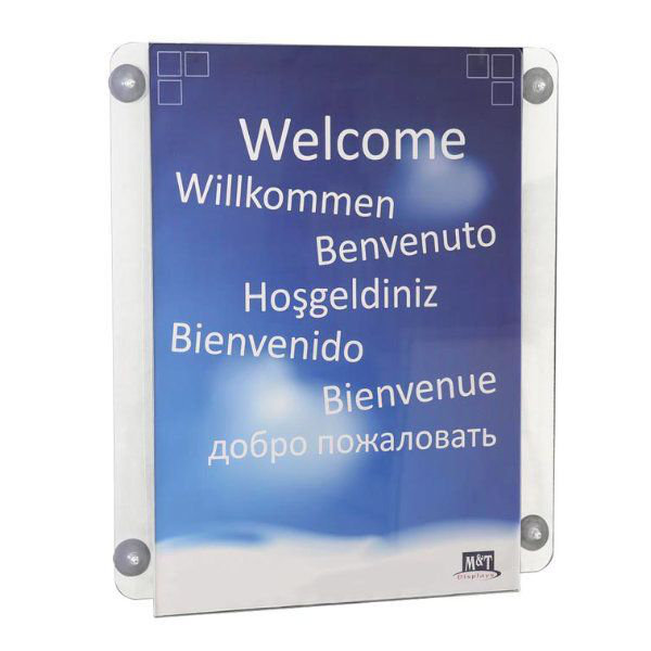 Sign Holder for Window, 12.4" H x 11.73" W x 0.47" D