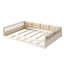 Lit tapissier en bois avec garde-corps et coussin Wood