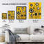 Yellow Abstract Geometric Wildflowers Wall Art Print