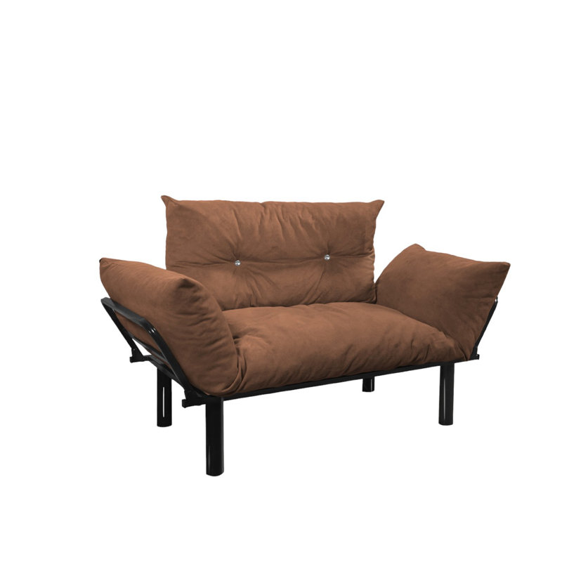 Morgun Upholstered 24'' Reception Loveseat, Brown
