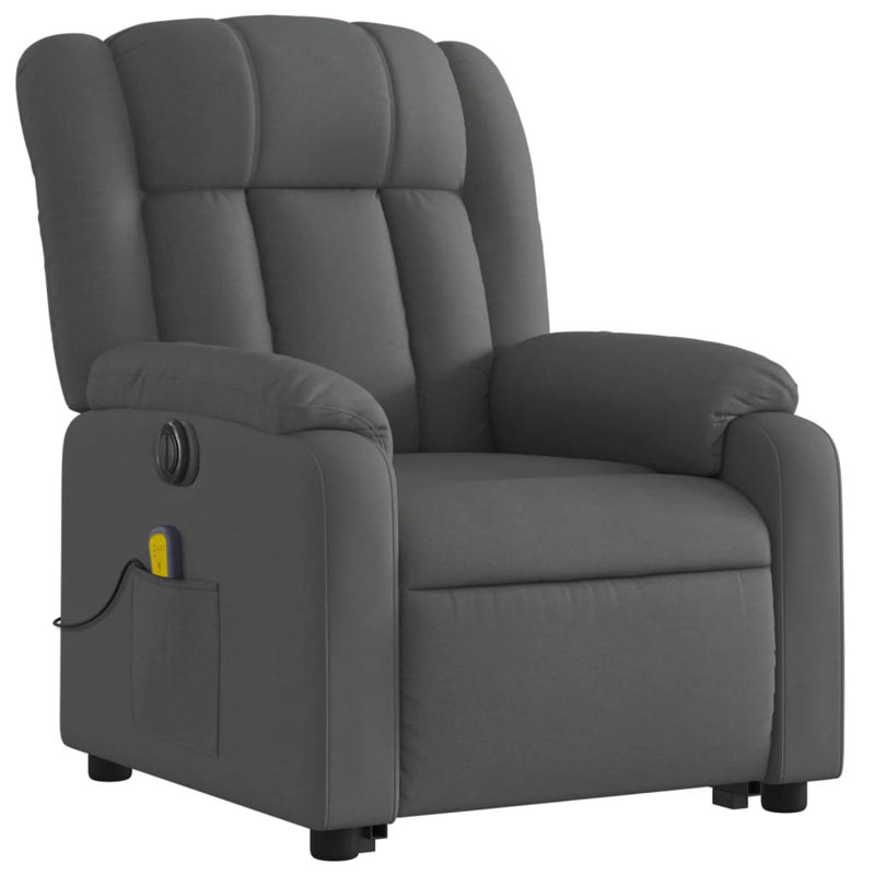 Upholstered Massage Chair, Gray Fabric