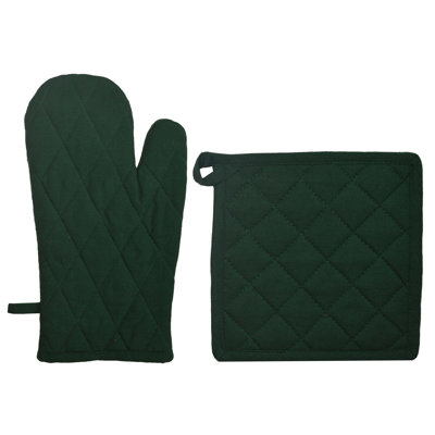 Dunroven House, Inc. Cotton Potholder & Oven Mitt Set