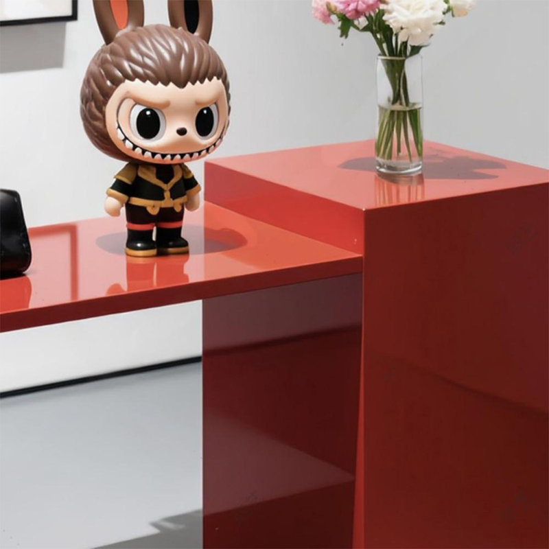 Table de présentation moderne rouge brillant, H 29,53 po x l 47,24 po x P 23,62 po