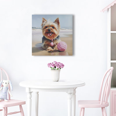 Betty Beach Day Dog Canvas Wall Art