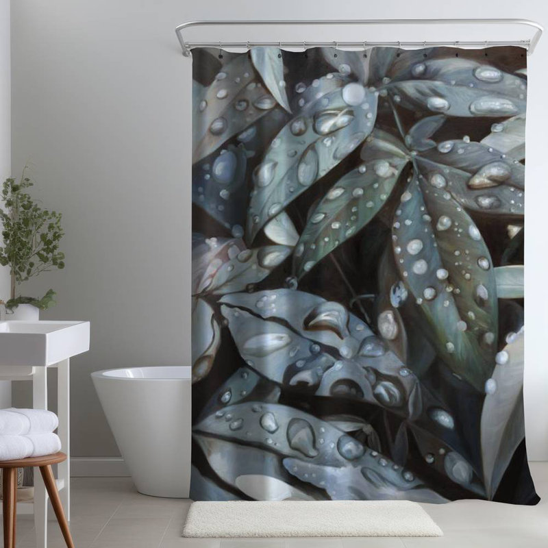 Shower Curtain FL375 – Polyester Shower Curtain, Dye Sublimation Print, 71" W × 74" L