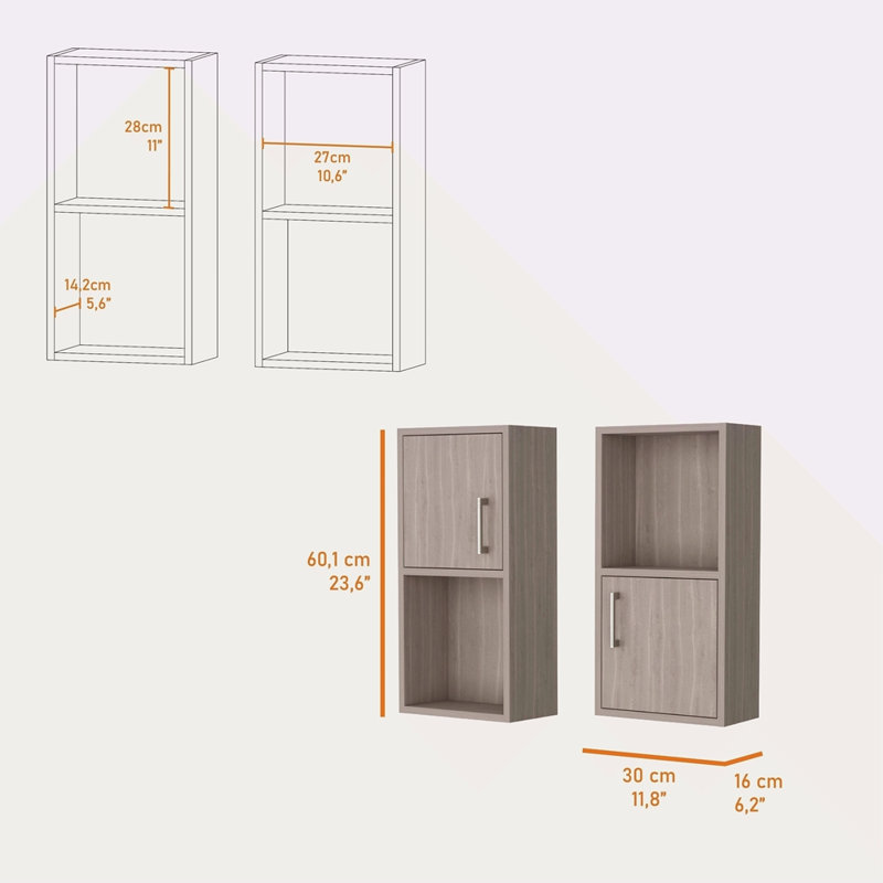 Oak 2 Bathroom Medicine Cabinets With Open Shelf