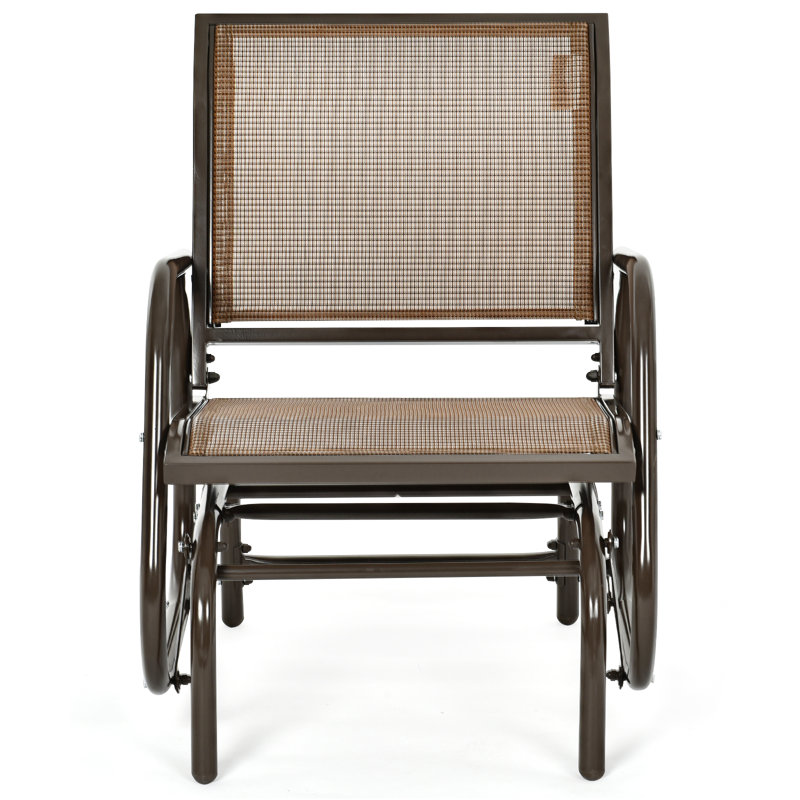 Beata Steel Outdoor Rocker Chair, Brown