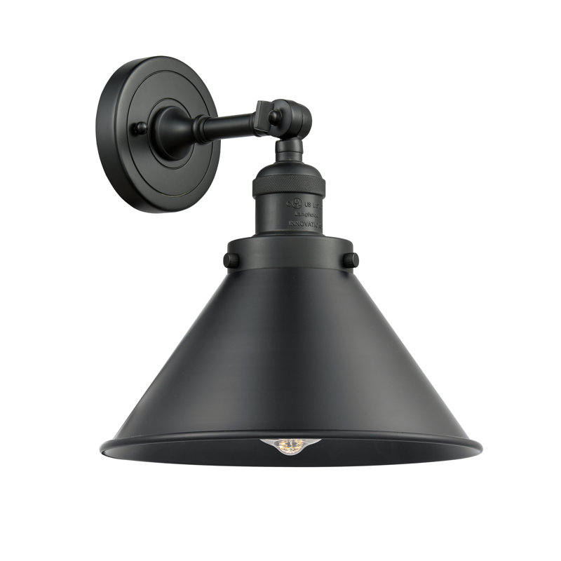Paylor Steel Armed Sconce, LED, Matte Black, Matte Black
