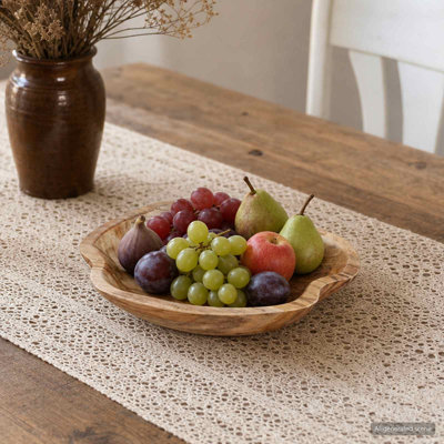 Brambly Cottage Solid Wood Stainless Steel Fruit Bowl