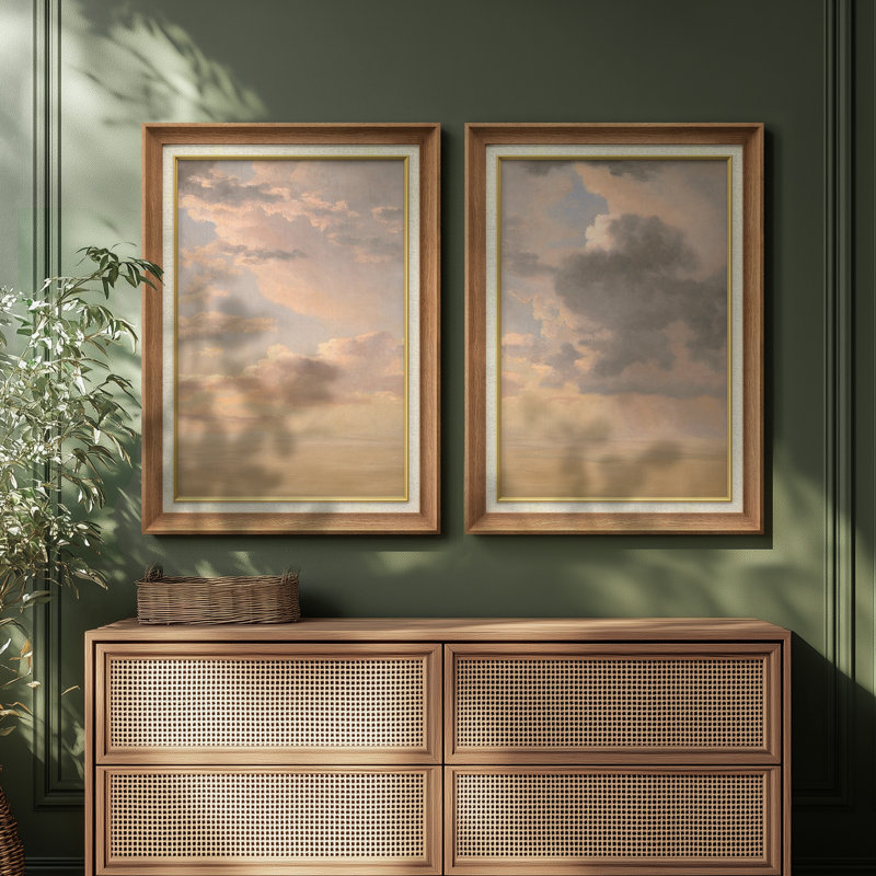 Ensemble de 2 œuvres d'art encadrées de qualité supérieure sur toile de qualité supérieure avec cadre de 26 po x 36 po