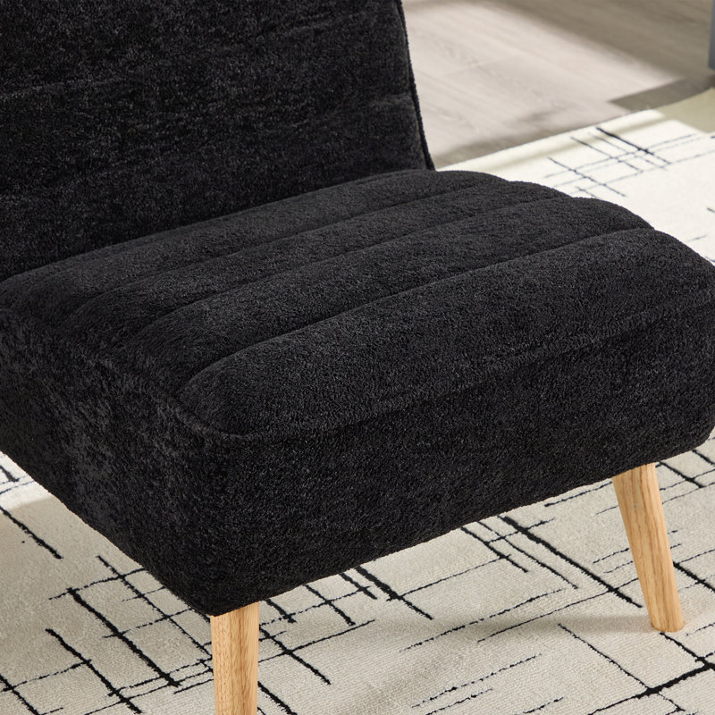 Chaise d'appoint rembourrée Mordern, Noir