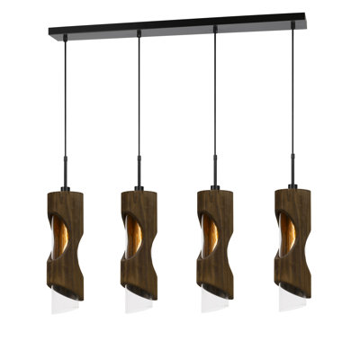 Luminaire suspendu linéaire à 4 lumières pour îlot de cuisine Swithun