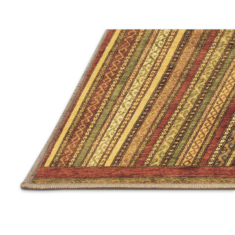 Keyshun Washable Striped Indoor Rug, Rectangle 8' x 12'