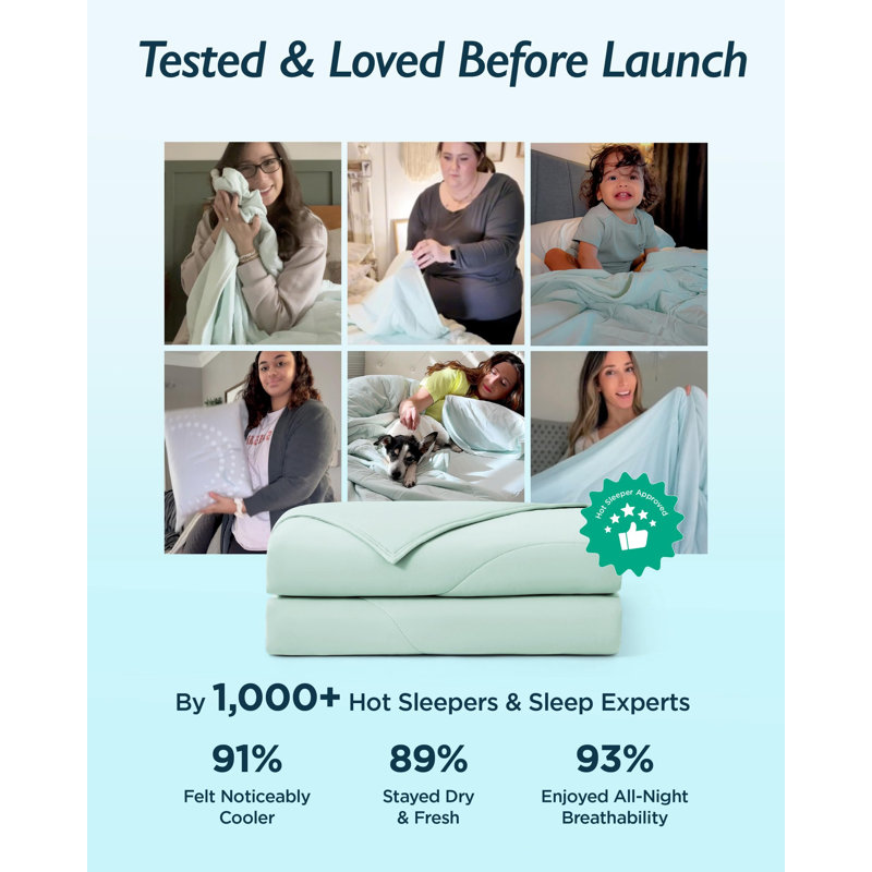 Breescape Throw Cooling Duvet Insert – Moonlight Jade, Down Alternative, Ultra Cooling Comforter, Throw Comforter