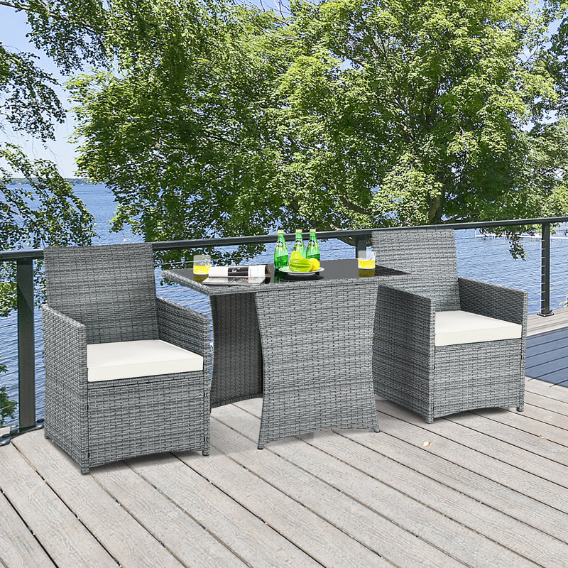 Dominador 2 - Person Patio Conversation Set with Cushions