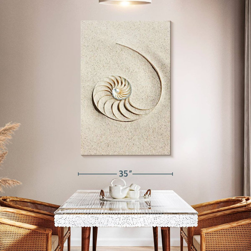 Brampt Nautilus Shell In Sand, 51" H x 34" W