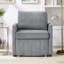 Chaise convertible pliante rembourrée avec dossier réglable à 5 positions, poches latérales et panier de rangement-112704321