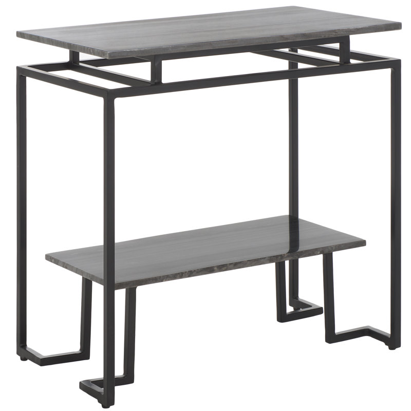 Attley Marble Top End Table, Monsoon Black