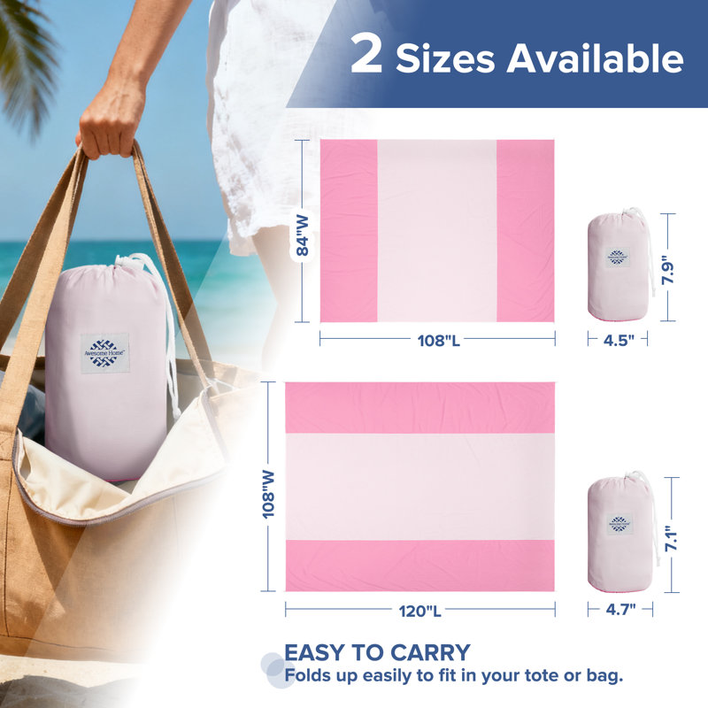 Couverture de plage imperméable Family, Rose, L 108 po x P 120 po