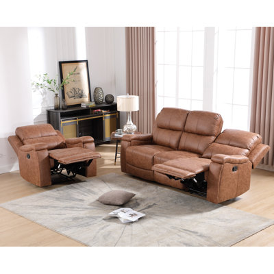 4-Piece Faux Leather Reclining Living Room Set