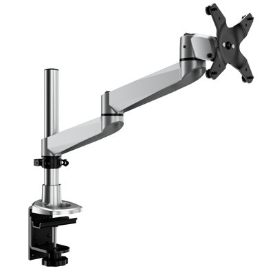 Mount-It! Full Motion Single Monitor Desk Mount for monitors up to 34", Silver