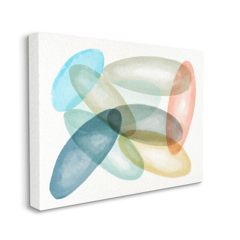 Reproduction d’art graphique de Daphné Polselli-impression d’art graphique opaque de style ovale coloré, Wrapped Canvas