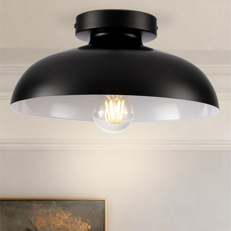Plafonnier semi-encastré 1 lumière 1 lumière, Noir