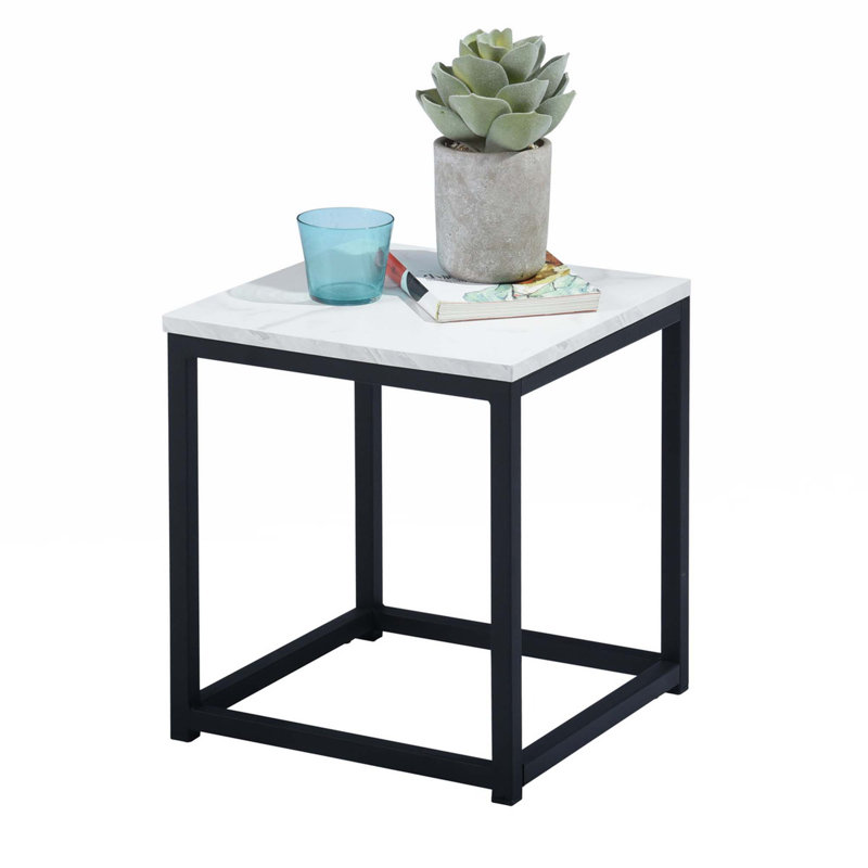 Crolling End Table, Marble White