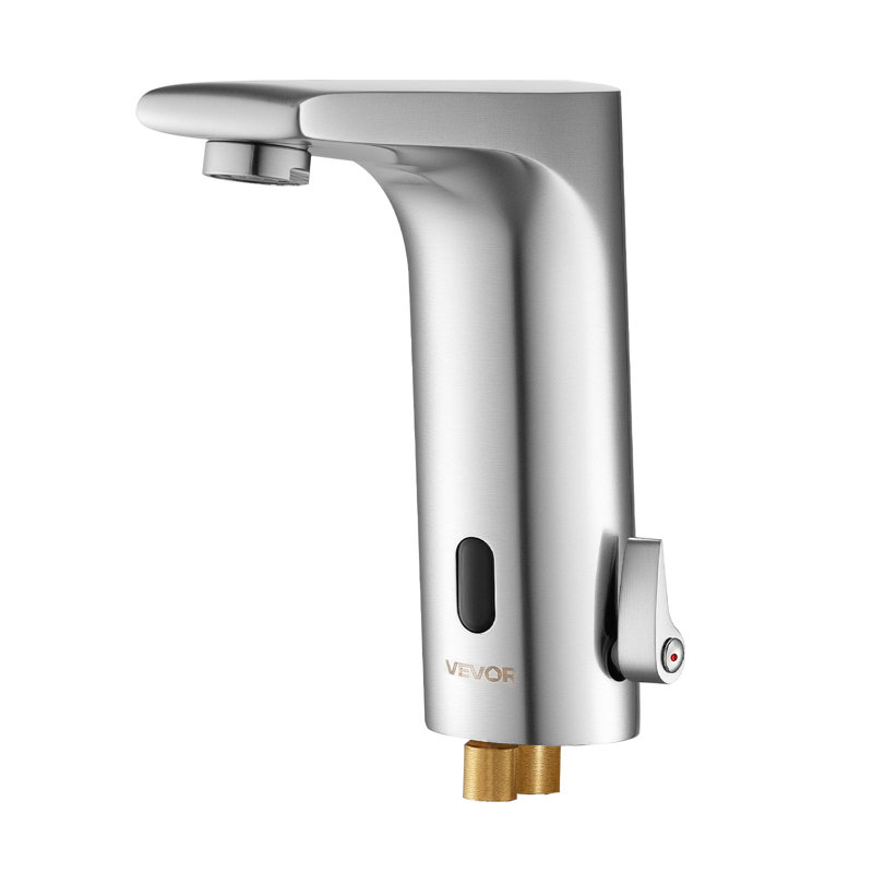 Touchless Bathroom Sink Faucet Single Handle Brushed Nickel 9/16in Pipe