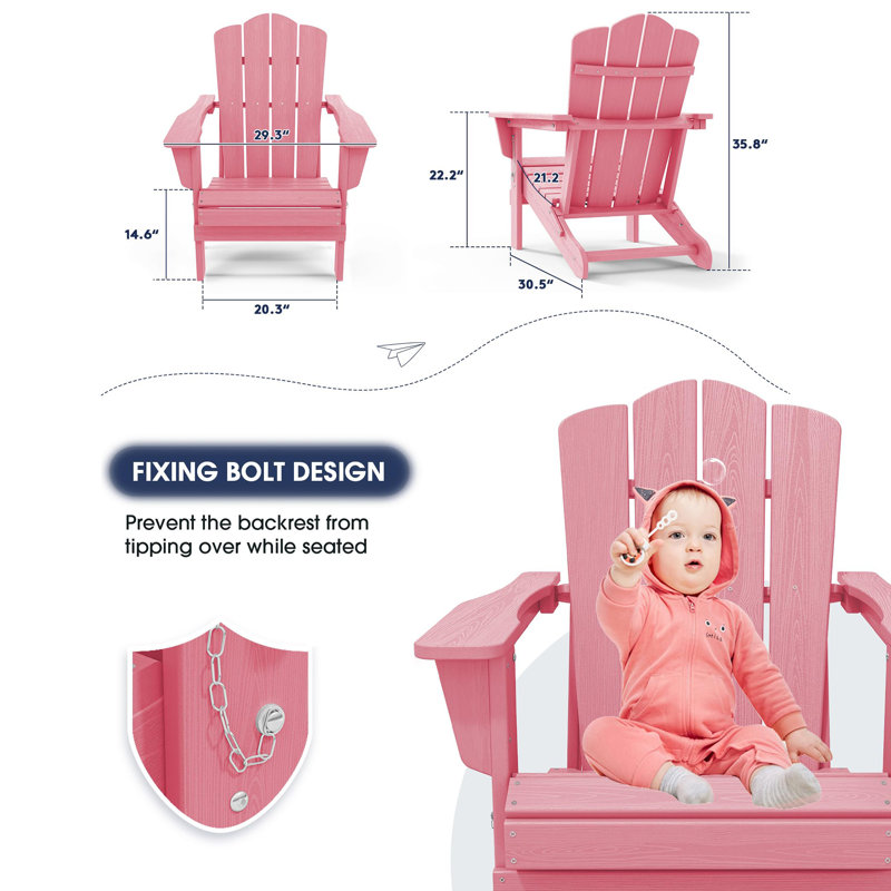 Chaise Adirondack pliante en PEHD pour patio
